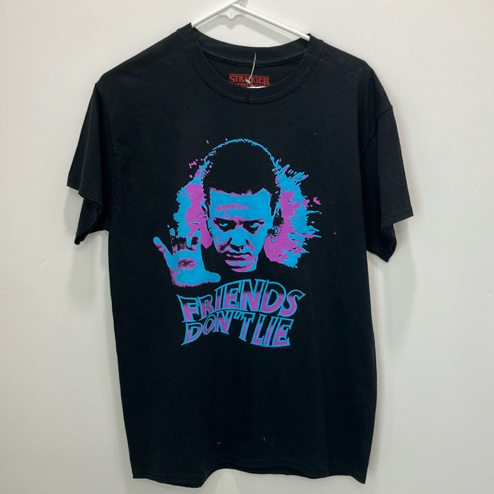Stranger things Black Graphic T-Shirt